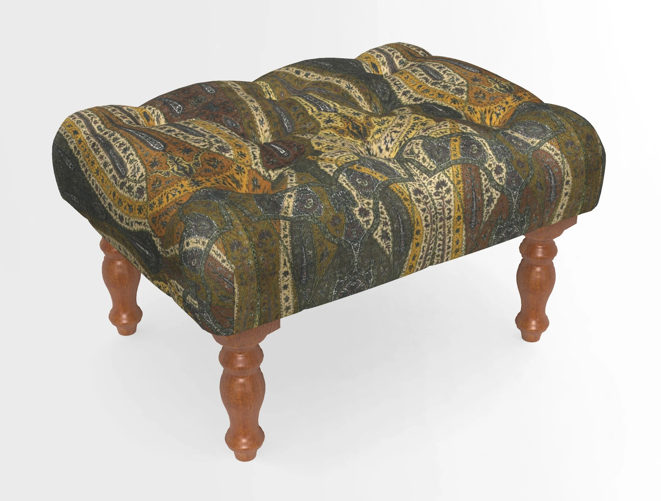 Chelsham Footstool in Two Tone Plain Biscuit