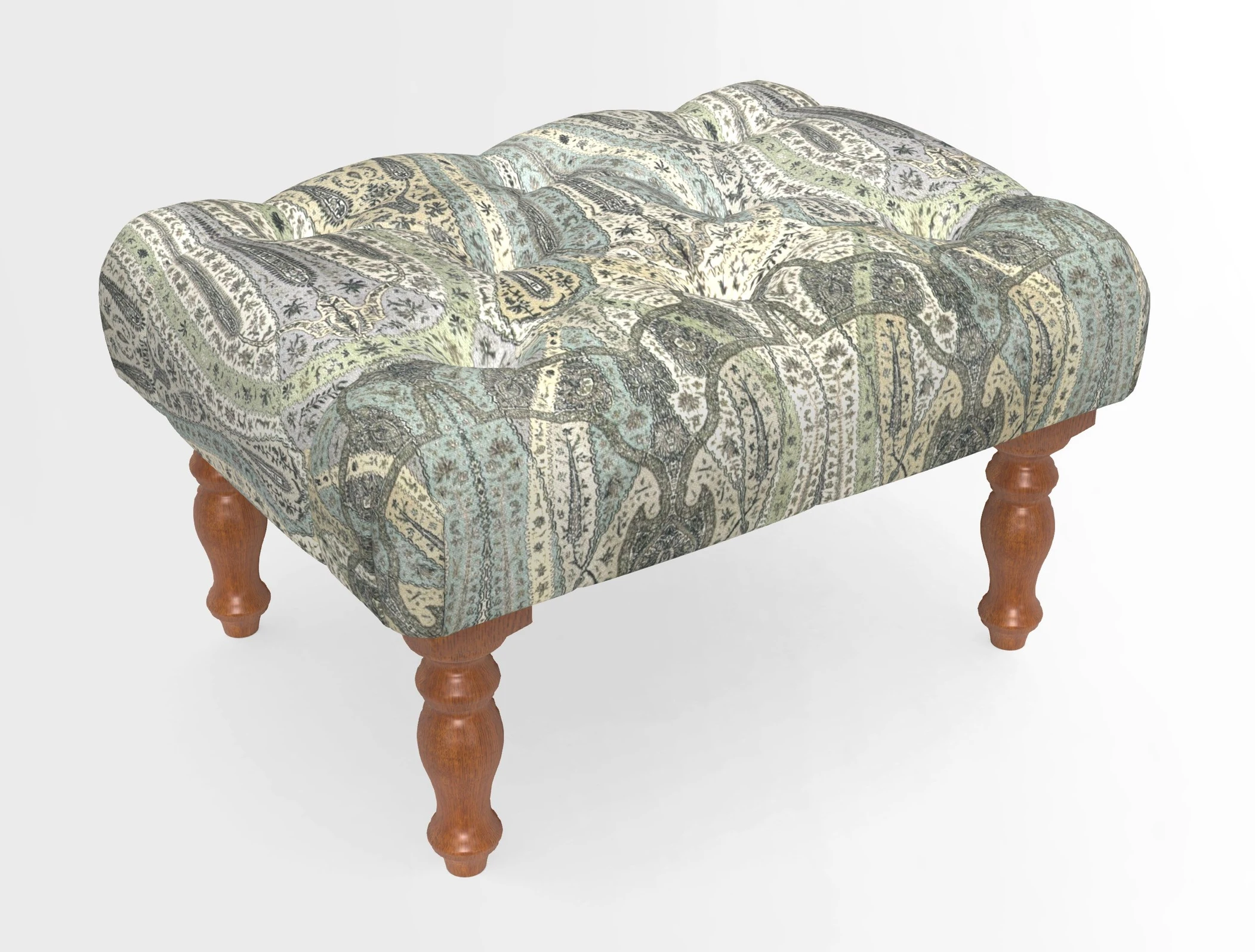 Chelsham Footstool in Two Tone Plain Biscuit