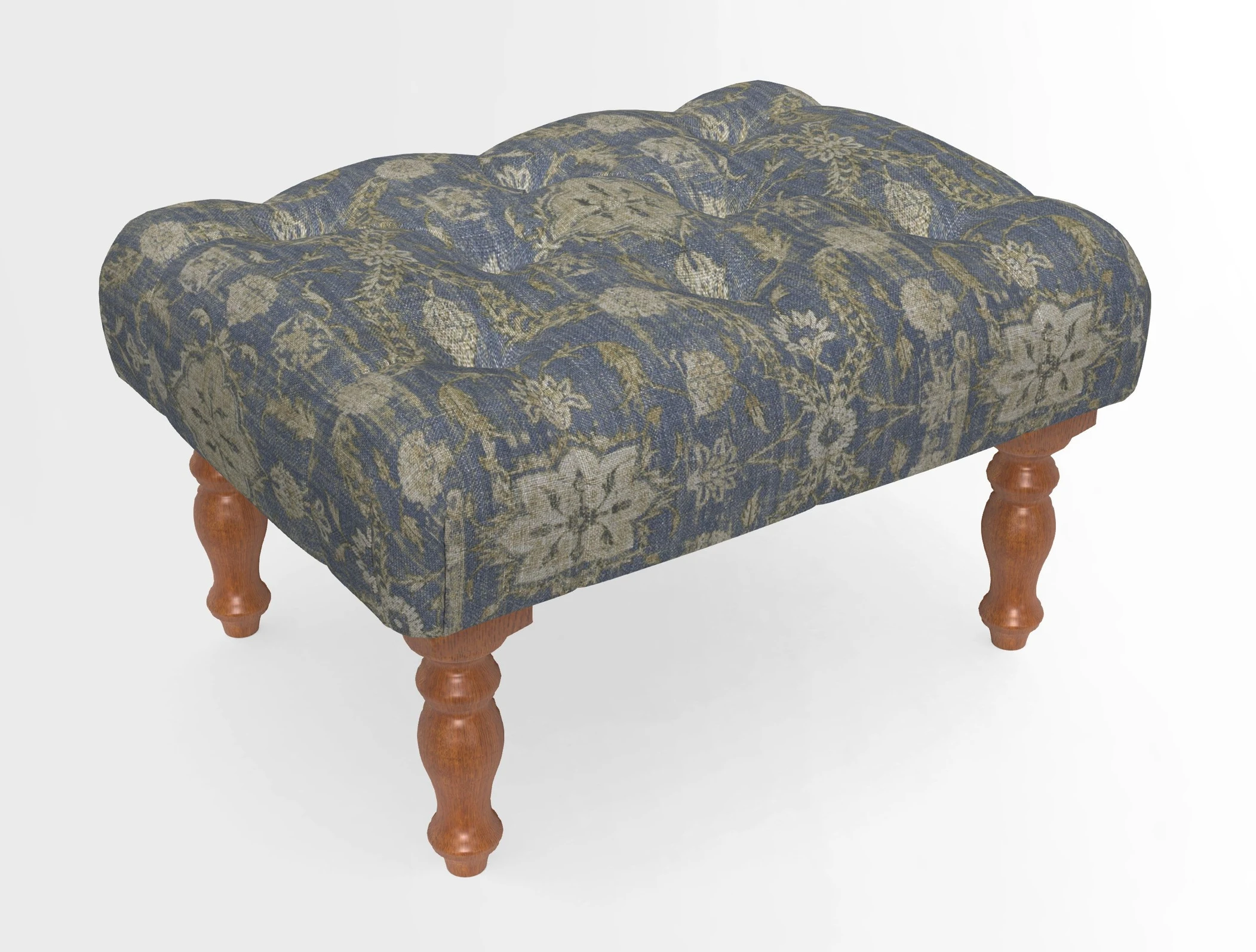 Chelsham Footstool in Two Tone Plain Biscuit