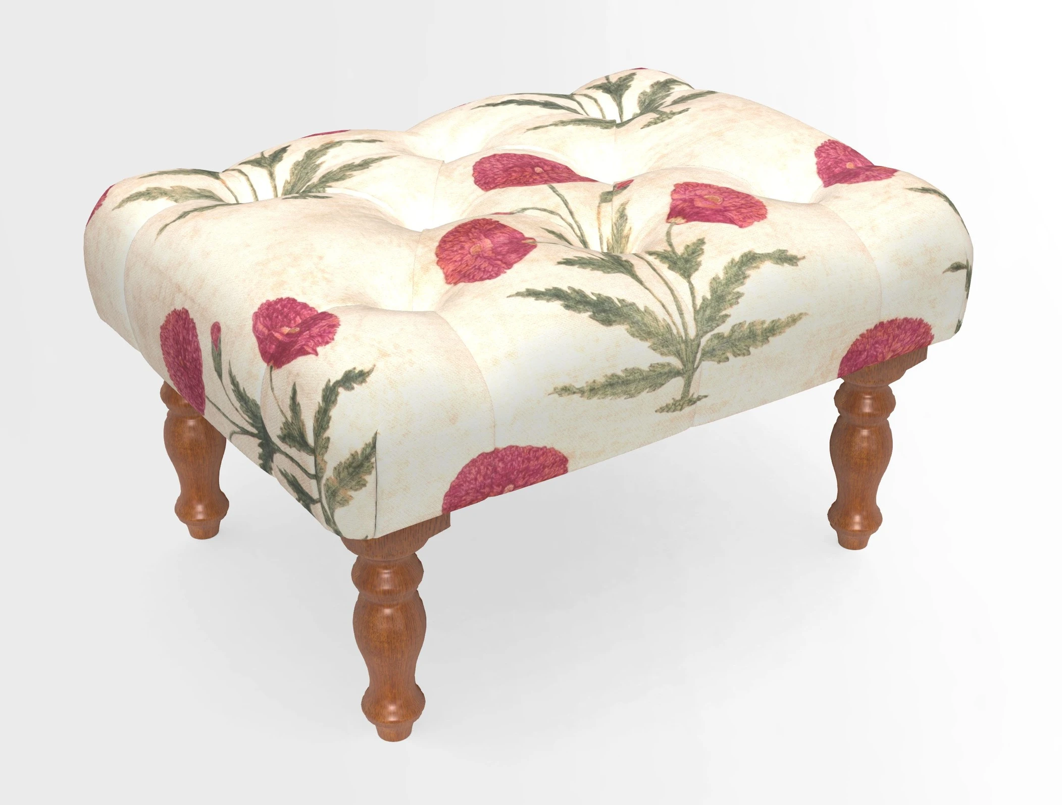 Chelsham Footstool in Two Tone Plain Biscuit