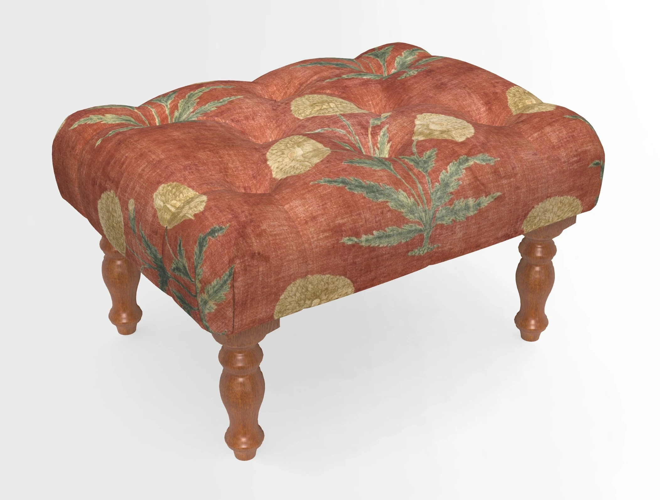 Chelsham Footstool in Two Tone Plain Biscuit