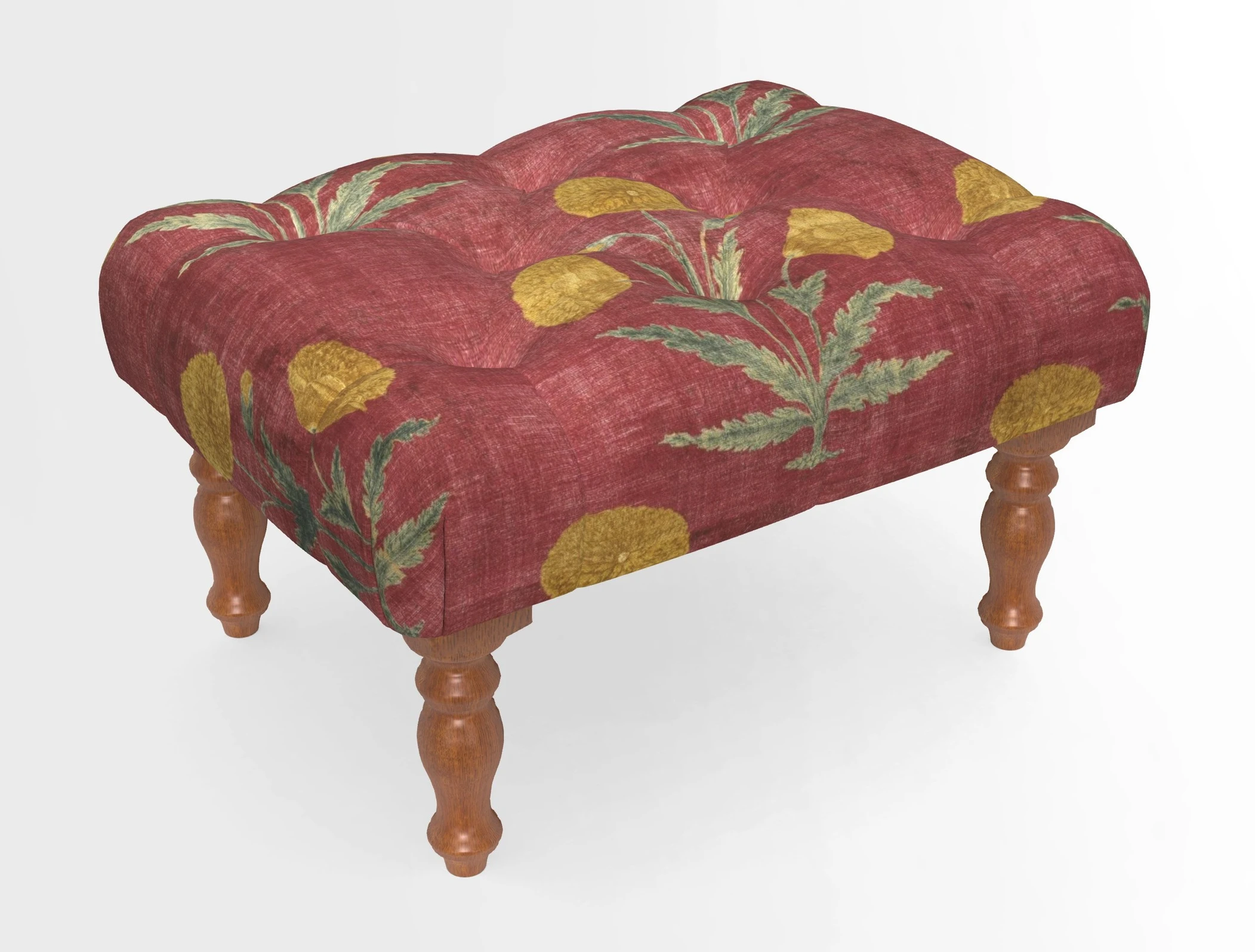 Chelsham Footstool in Two Tone Plain Biscuit
