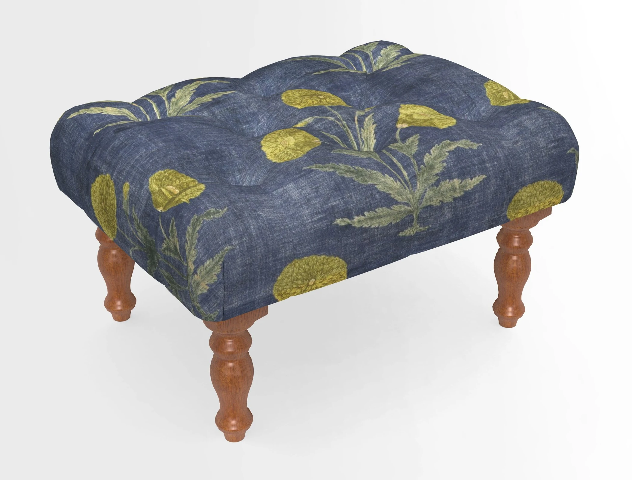 Chelsham Footstool in Two Tone Plain Biscuit