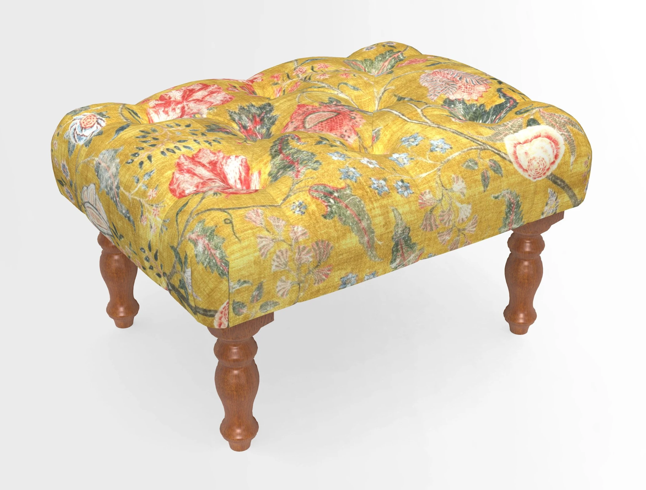 Chelsham Footstool in Two Tone Plain Biscuit