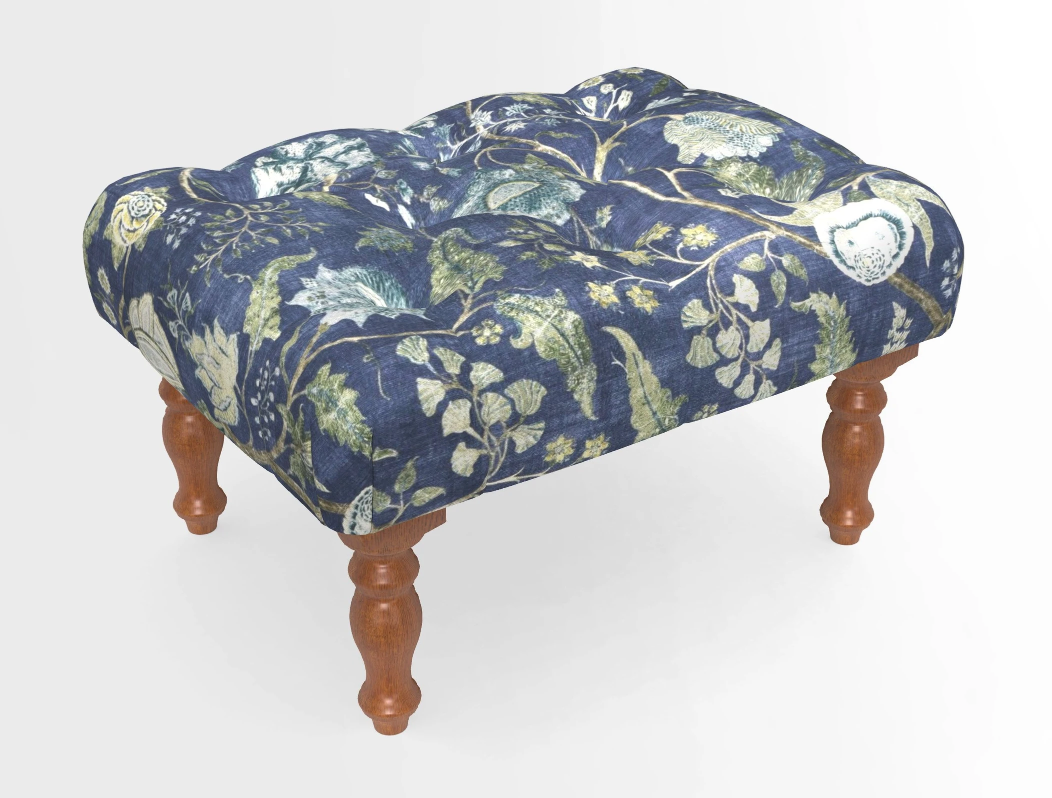 Chelsham Footstool in Two Tone Plain Biscuit