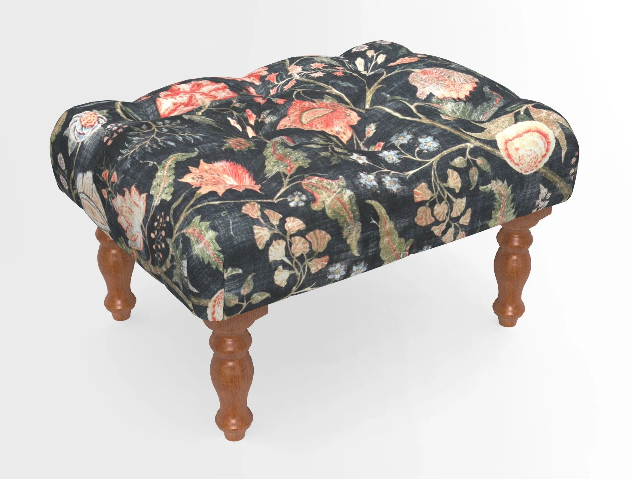 Chelsham Footstool in Two Tone Plain Biscuit