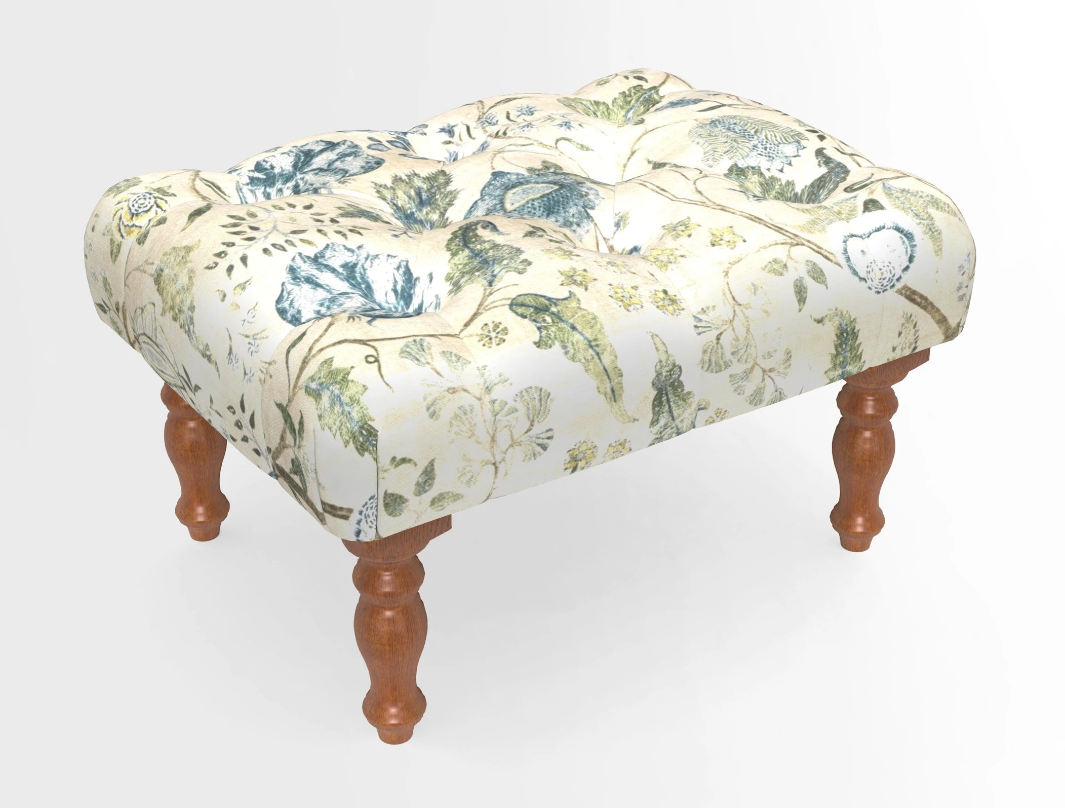 Chelsham Footstool in Two Tone Plain Biscuit