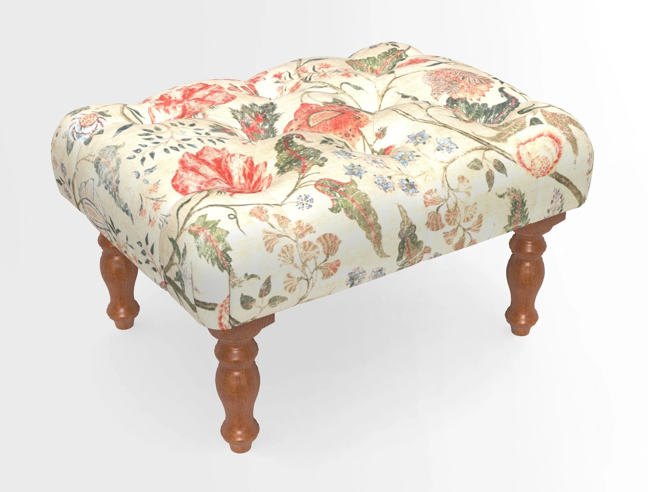 Chelsham Footstool in Two Tone Plain Biscuit