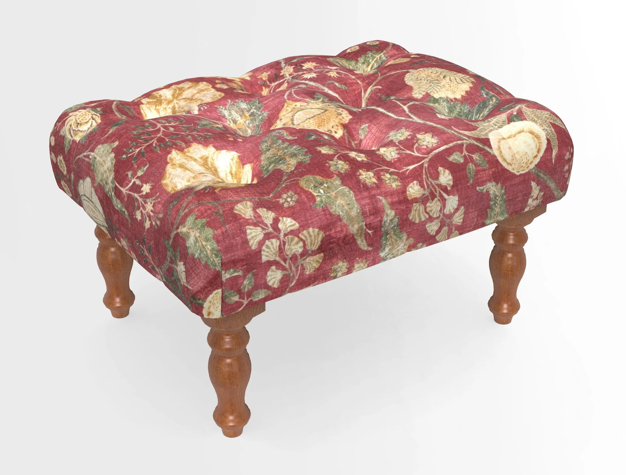 Chelsham Footstool in Two Tone Plain Biscuit