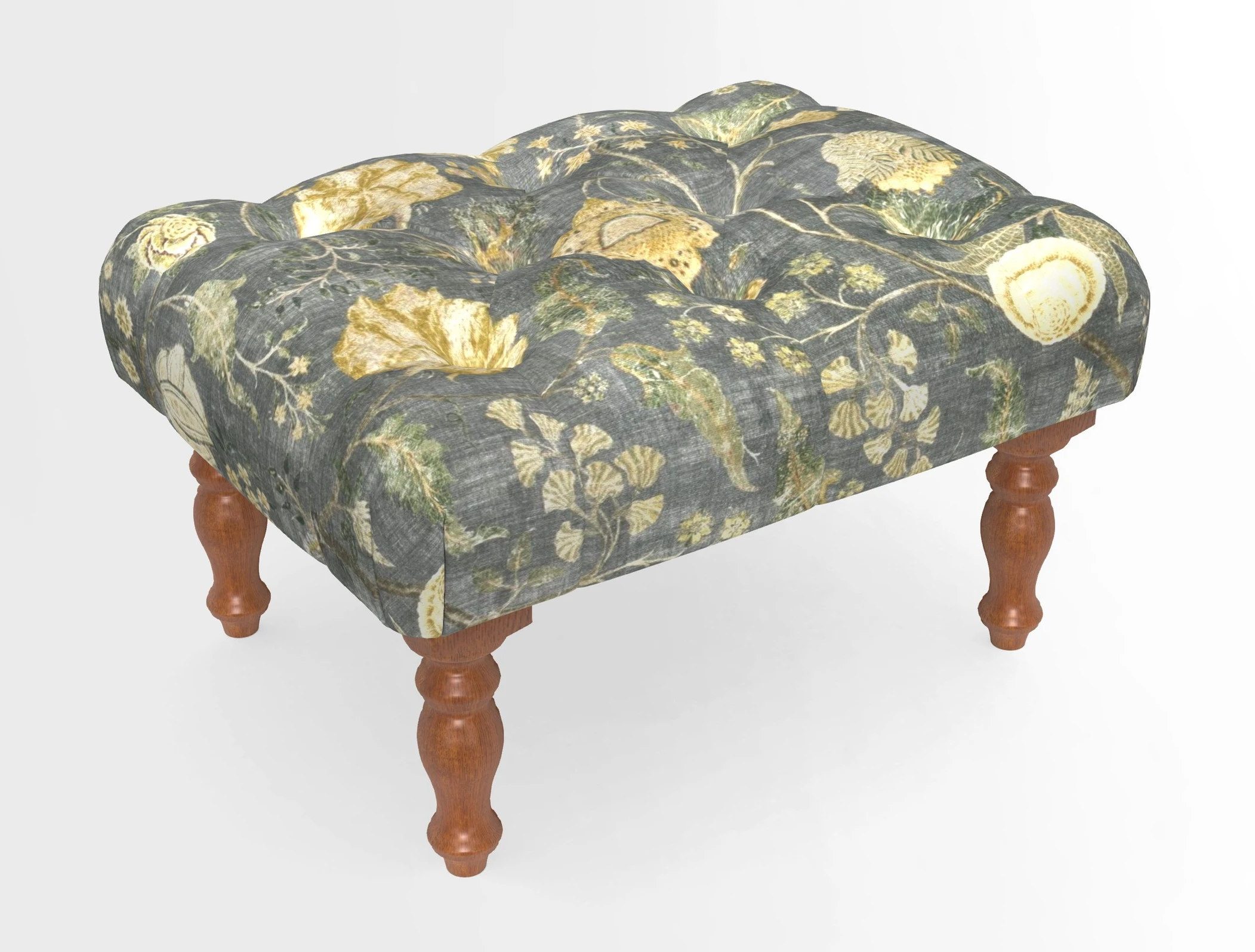Chelsham Footstool in Two Tone Plain Biscuit