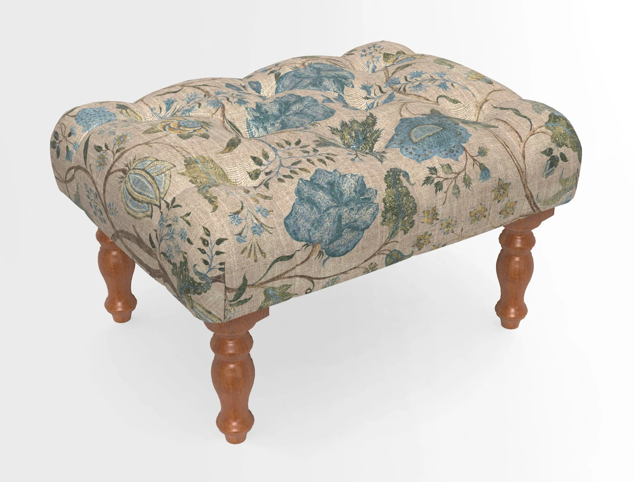 Chelsham Footstool in Two Tone Plain Biscuit