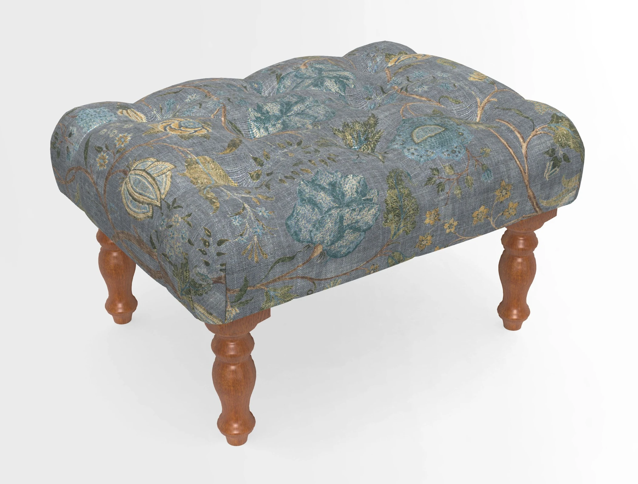 Chelsham Footstool in Two Tone Plain Biscuit