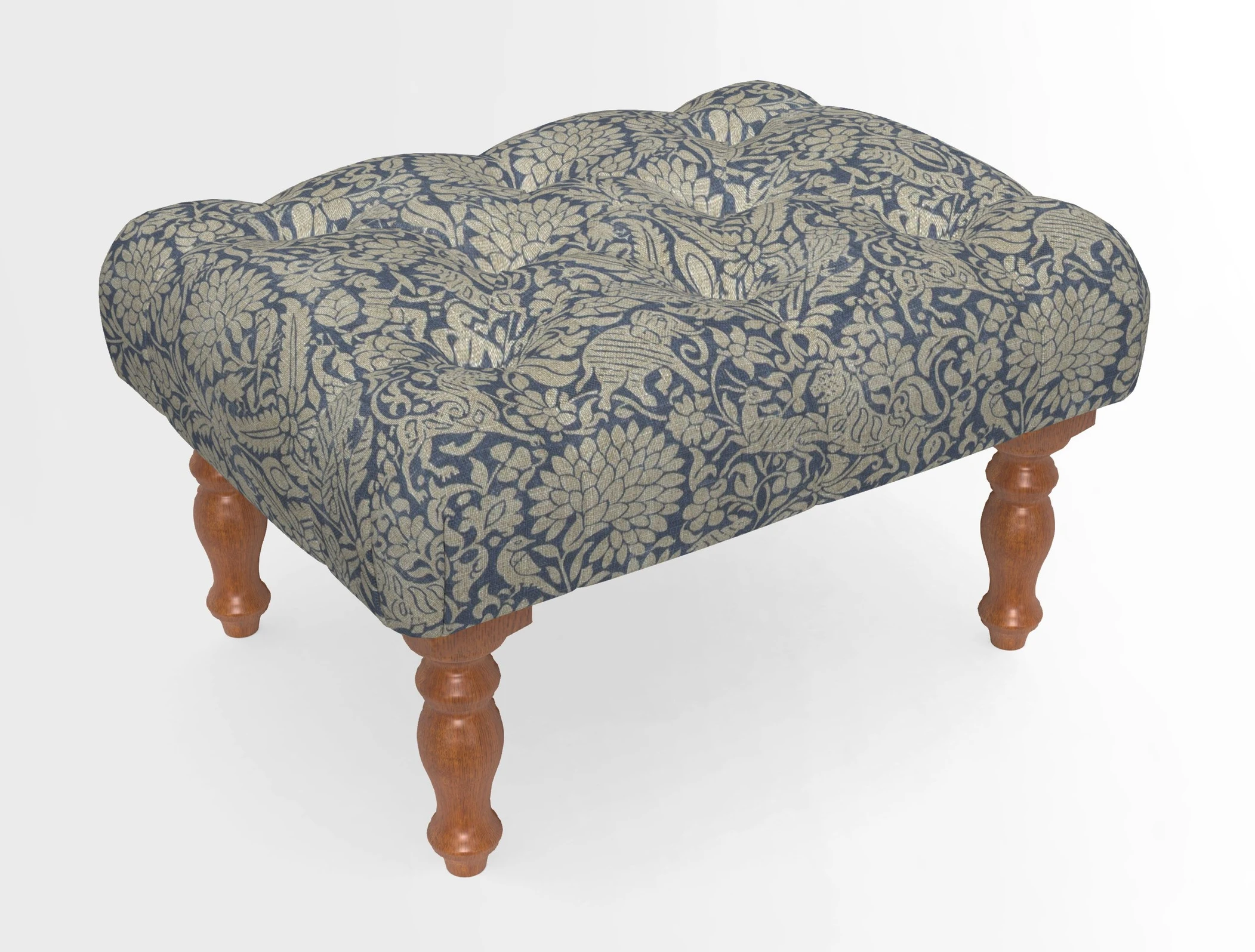 Chelsham Footstool in Two Tone Plain Biscuit