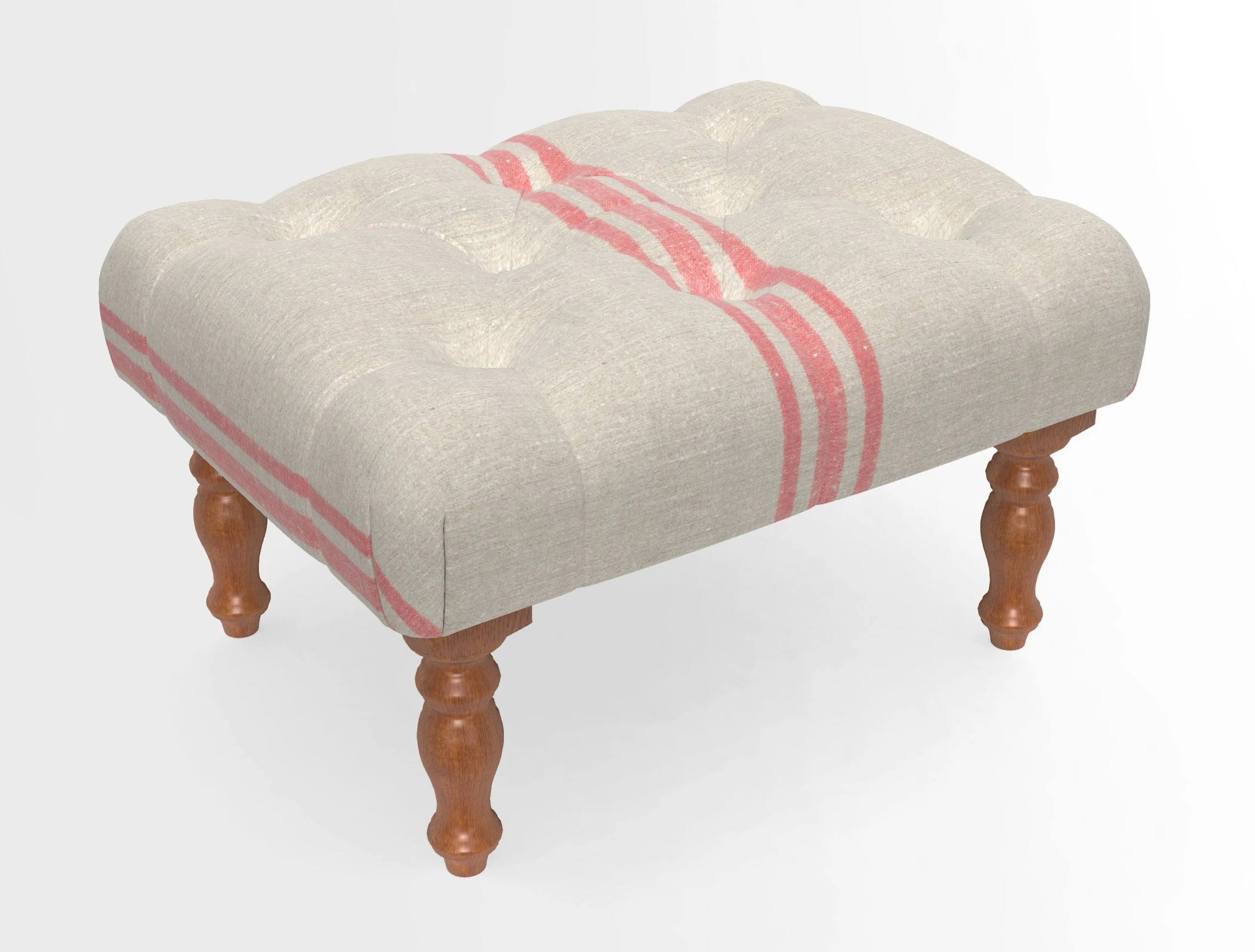 Chelsham Footstool in Two Tone Plain Biscuit
