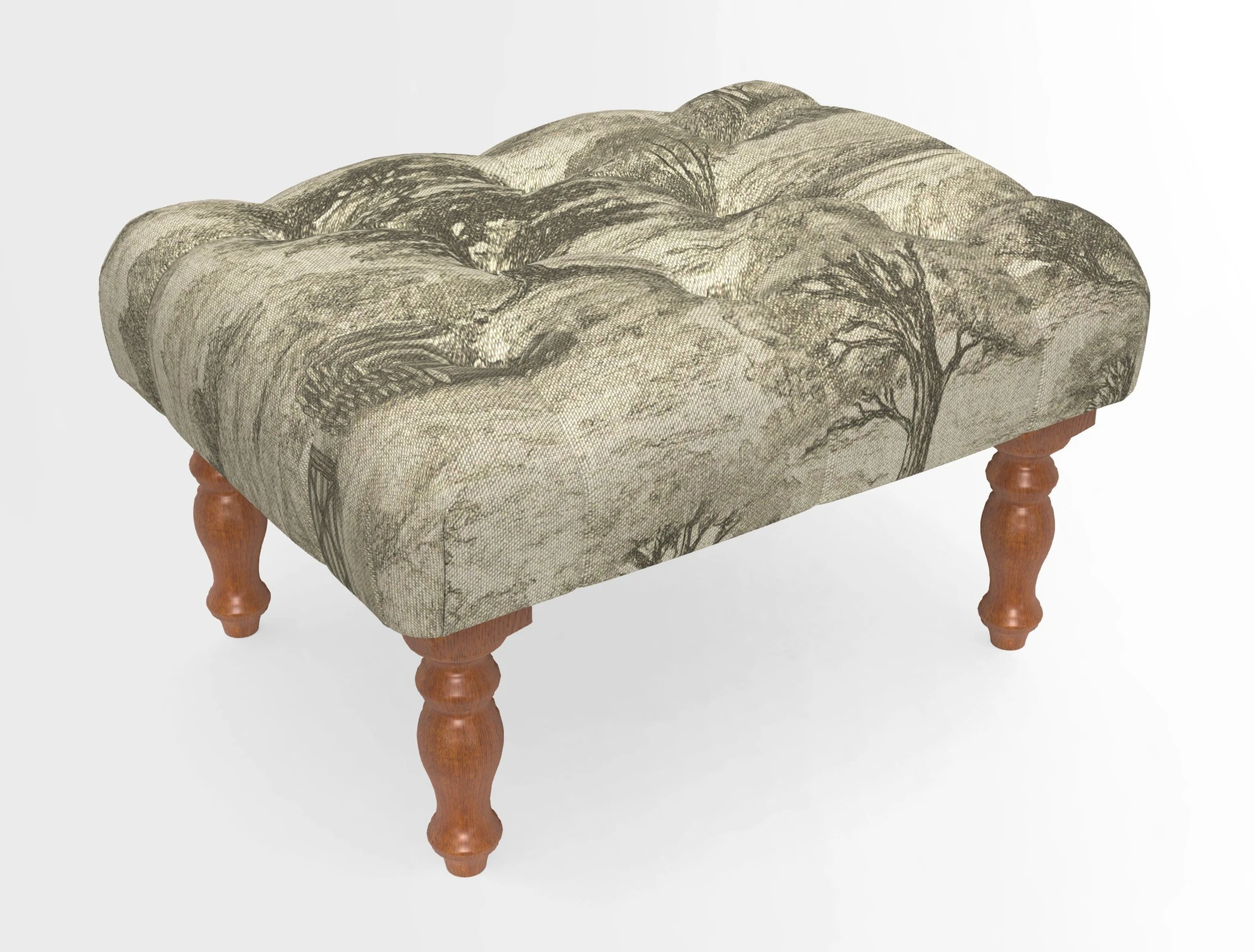 Chelsham Footstool in Two Tone Plain Biscuit