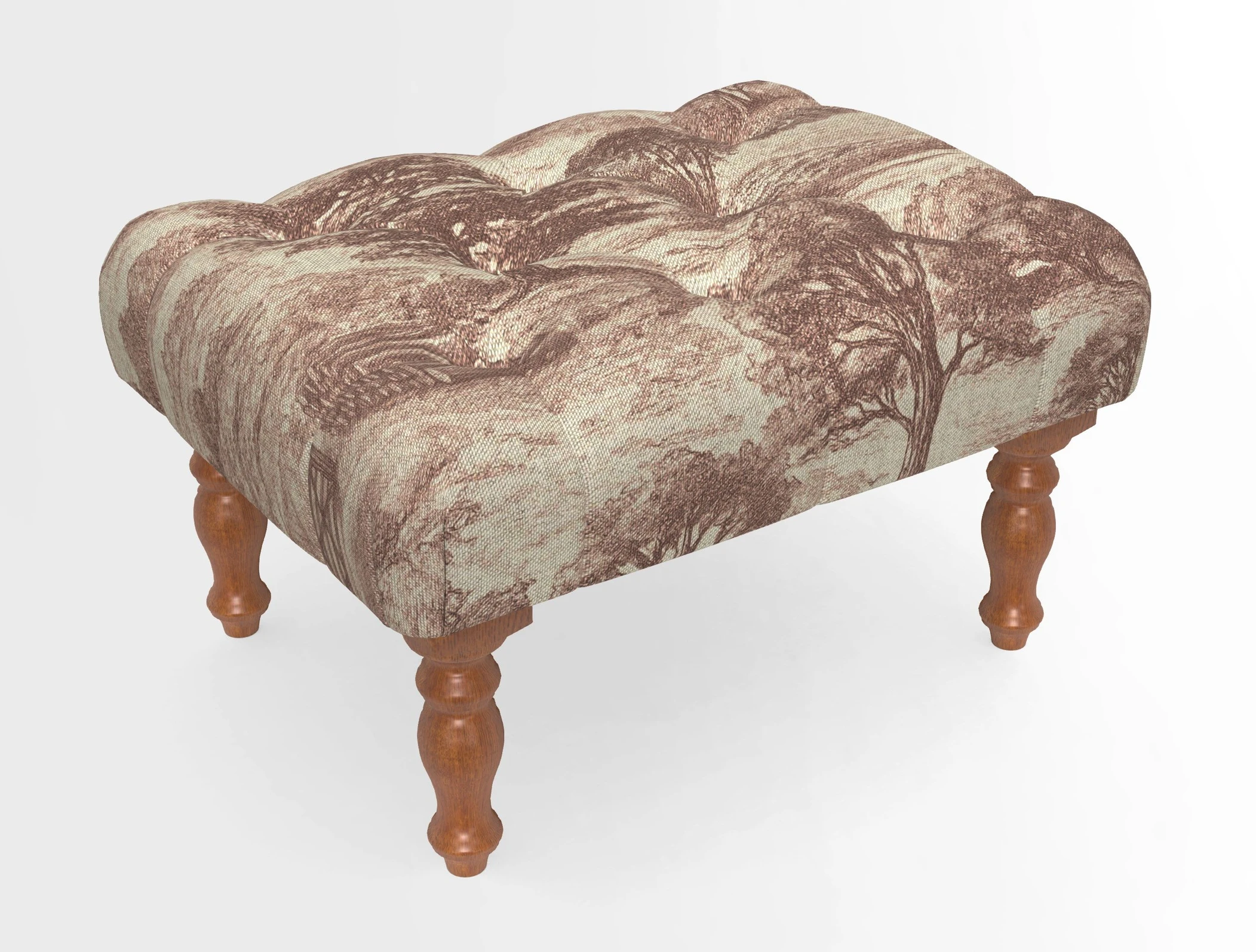 Chelsham Footstool in Two Tone Plain Biscuit