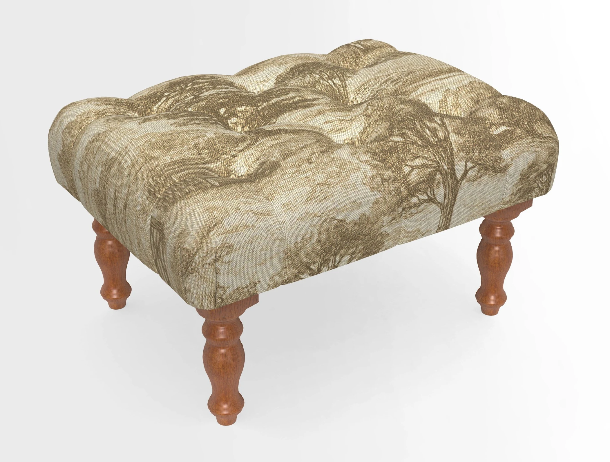 Chelsham Footstool in Two Tone Plain Biscuit
