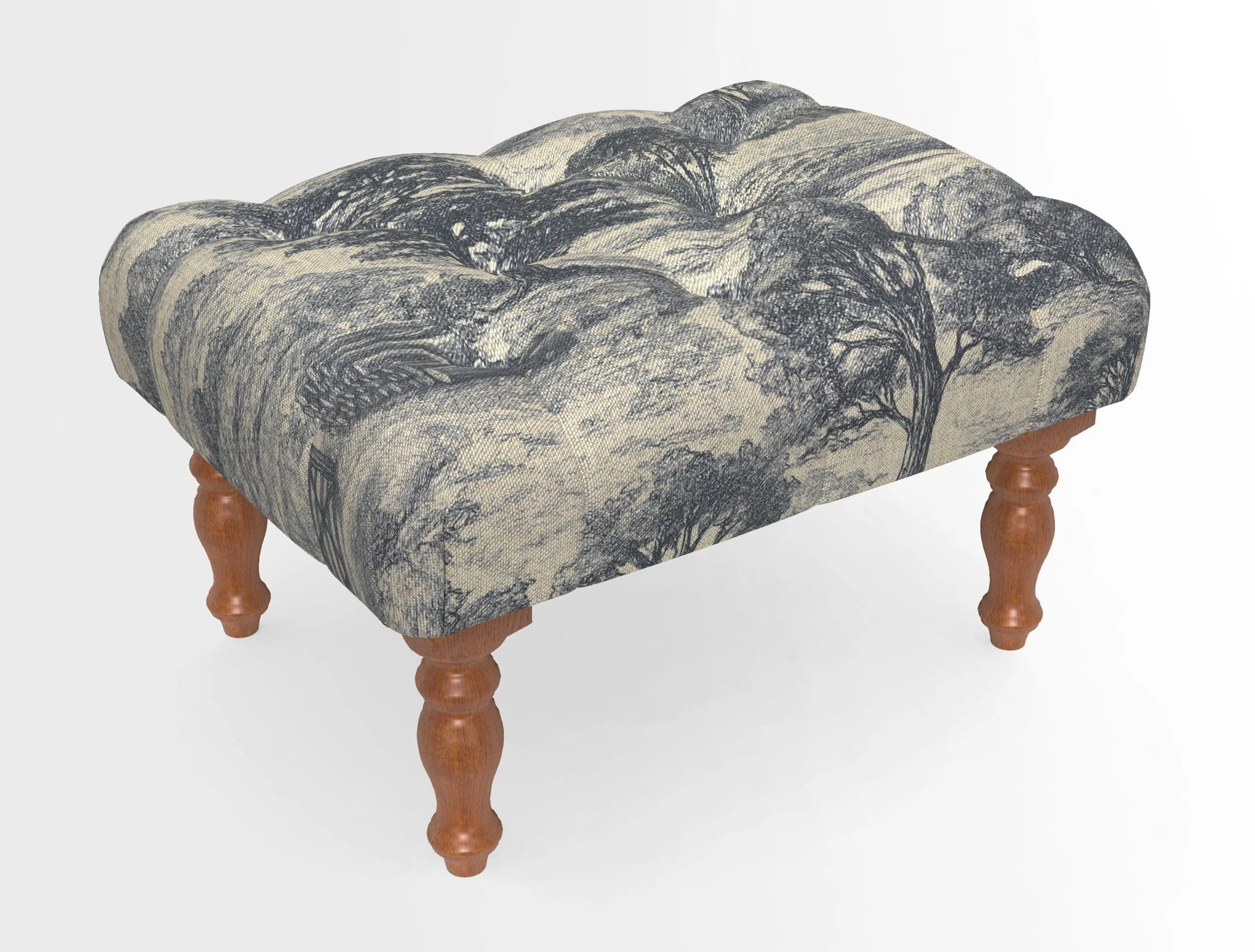 Chelsham Footstool in Two Tone Plain Biscuit