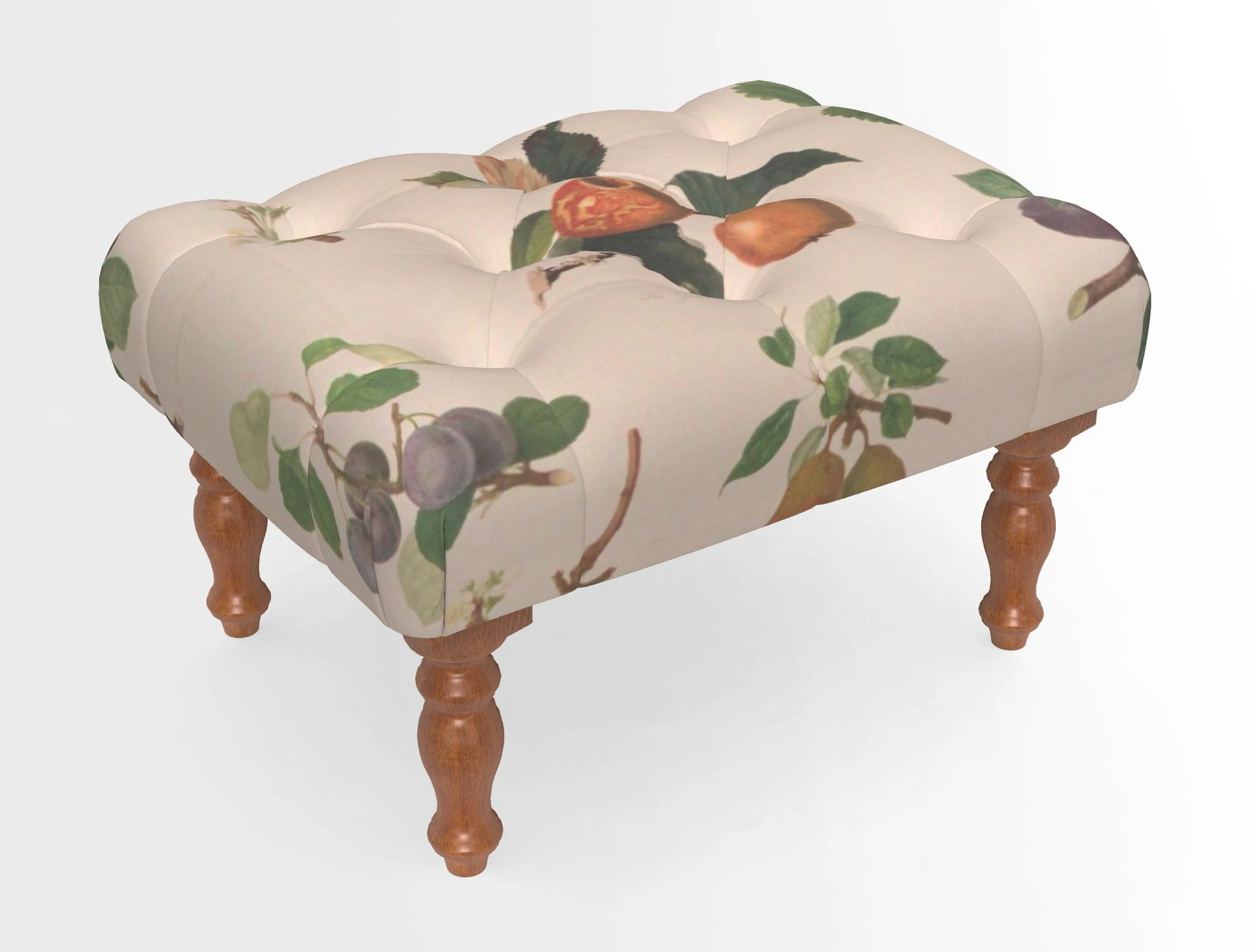 Chelsham Footstool in Two Tone Plain Biscuit