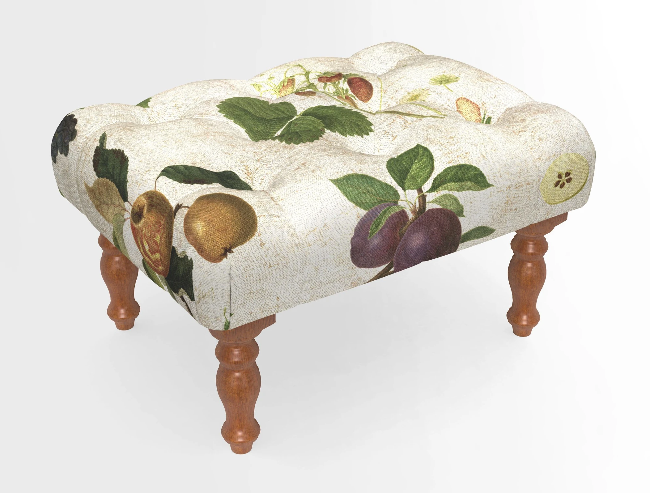 Chelsham Footstool in Two Tone Plain Biscuit