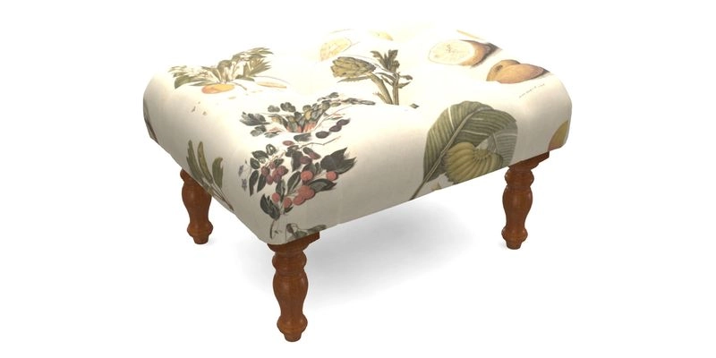 Chelsham Footstool in Two Tone Plain Biscuit