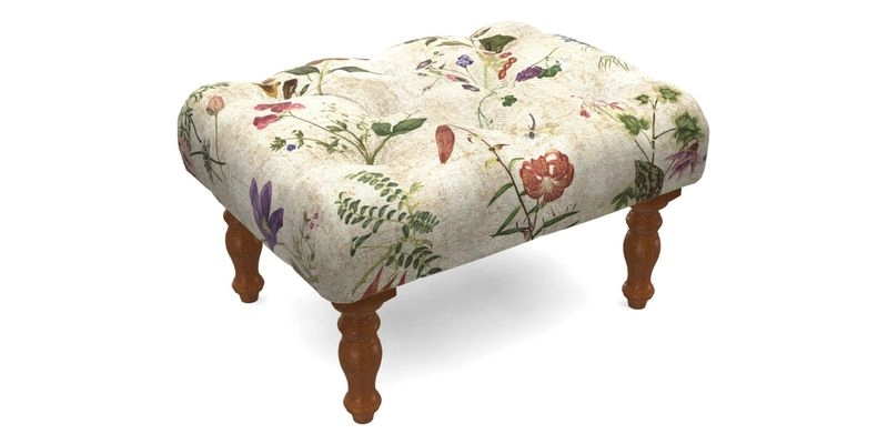 Chelsham Footstool in Two Tone Plain Biscuit