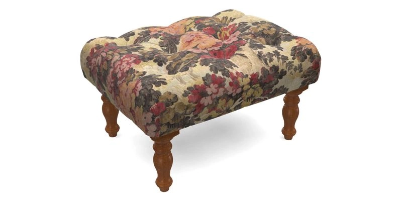 Chelsham Footstool in Two Tone Plain Biscuit