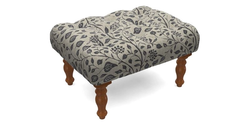 Chelsham Footstool in Two Tone Plain Biscuit