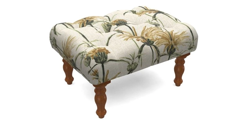 Chelsham Footstool in Two Tone Plain Biscuit