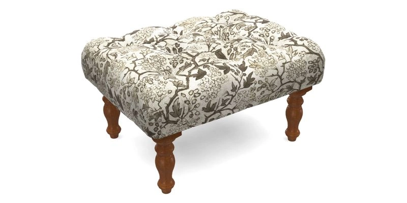 Chelsham Footstool in Two Tone Plain Biscuit