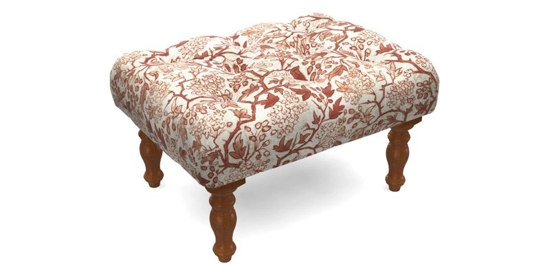 Chelsham Footstool in Two Tone Plain Biscuit