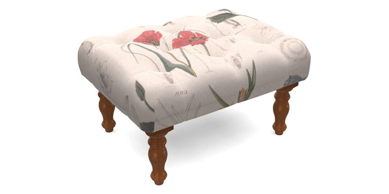 Chelsham Footstool in Two Tone Plain Biscuit