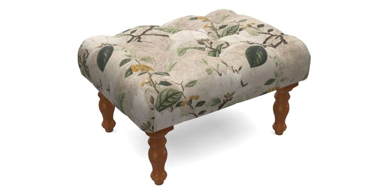Chelsham Footstool in Two Tone Plain Biscuit