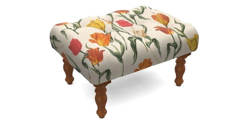 Chelsham Footstool in Two Tone Plain Biscuit