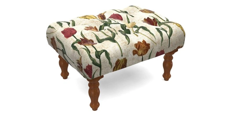 Chelsham Footstool in Two Tone Plain Biscuit