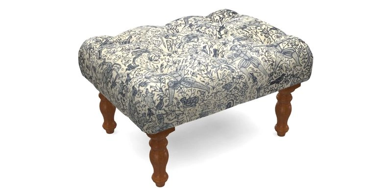 Chelsham Footstool in Two Tone Plain Biscuit