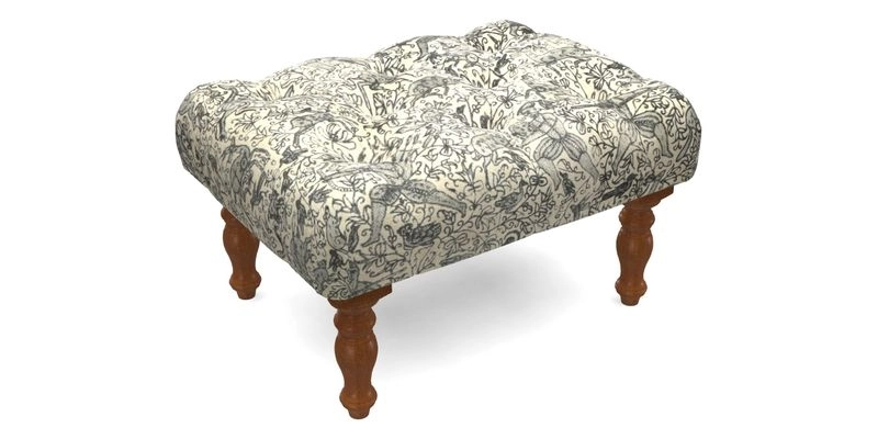 Chelsham Footstool in Two Tone Plain Biscuit