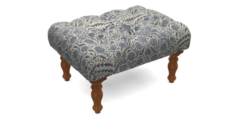 Chelsham Footstool in Two Tone Plain Biscuit