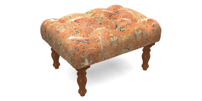 Chelsham Footstool in Two Tone Plain Biscuit