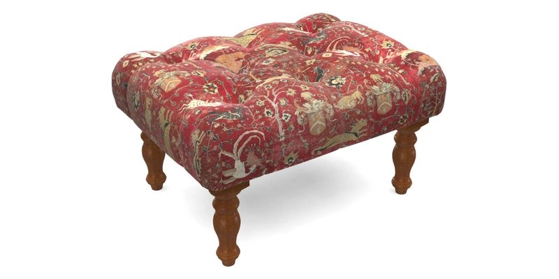 Chelsham Footstool in Two Tone Plain Biscuit