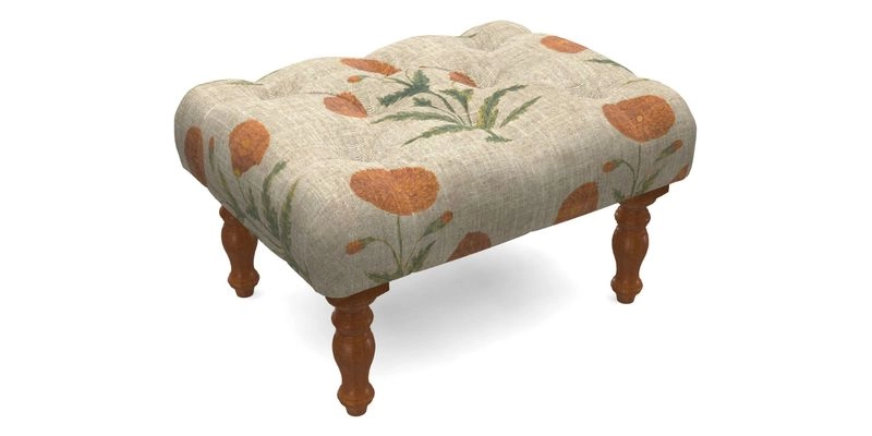 Chelsham Footstool in Two Tone Plain Biscuit