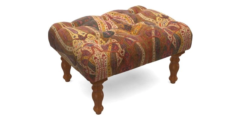 Chelsham Footstool in Two Tone Plain Biscuit