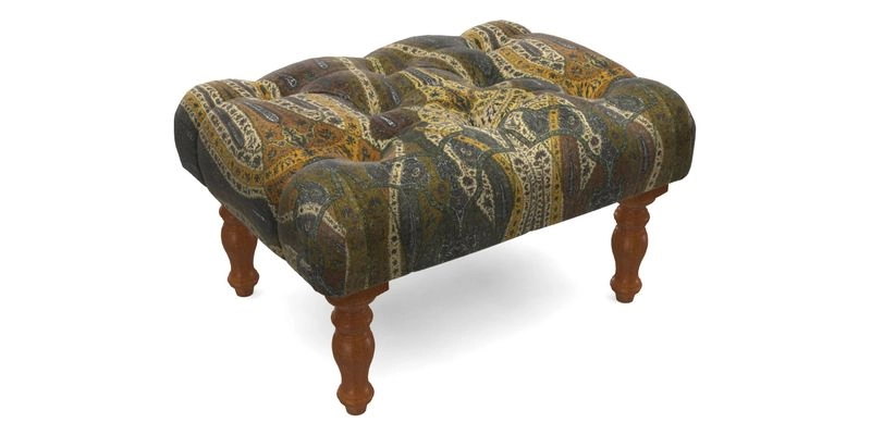 Chelsham Footstool in Two Tone Plain Biscuit