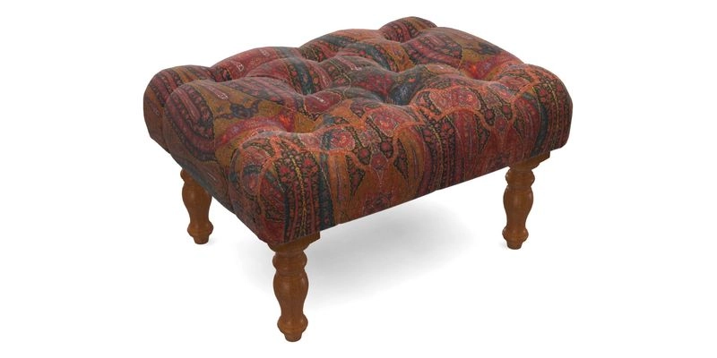 Chelsham Footstool in Two Tone Plain Biscuit