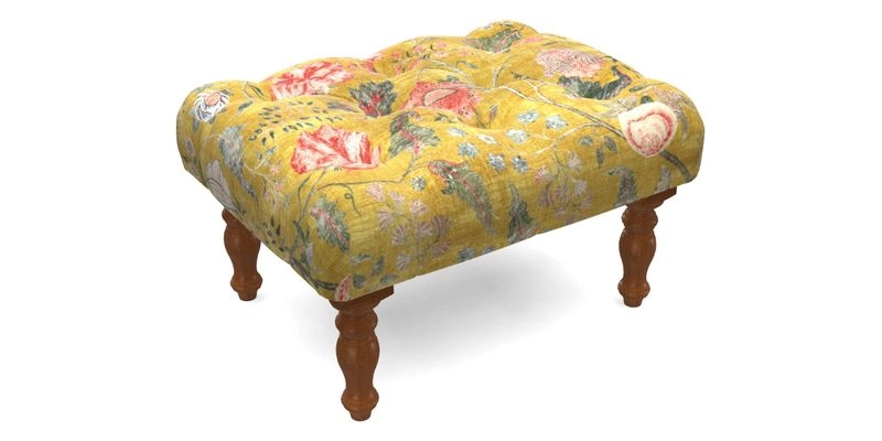 Chelsham Footstool in Two Tone Plain Biscuit