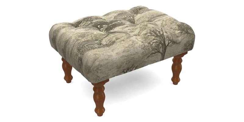 Chelsham Footstool in Two Tone Plain Biscuit