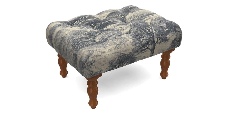 Chelsham Footstool in Two Tone Plain Biscuit
