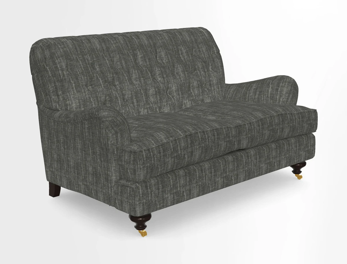Chiddingfold 3 Seater Sofa in Omega Velvet Tawny Velvet and V&A Threads of India Regal Arabesque Flame with scatters in Sulawesi Splendour Jasper