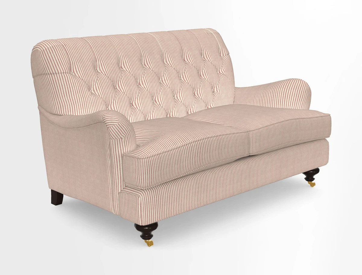 Chiddingfold 3 Seater Sofa in Omega Velvet Tawny Velvet and V&A Threads of India Regal Arabesque Flame with scatters in Sulawesi Splendour Jasper