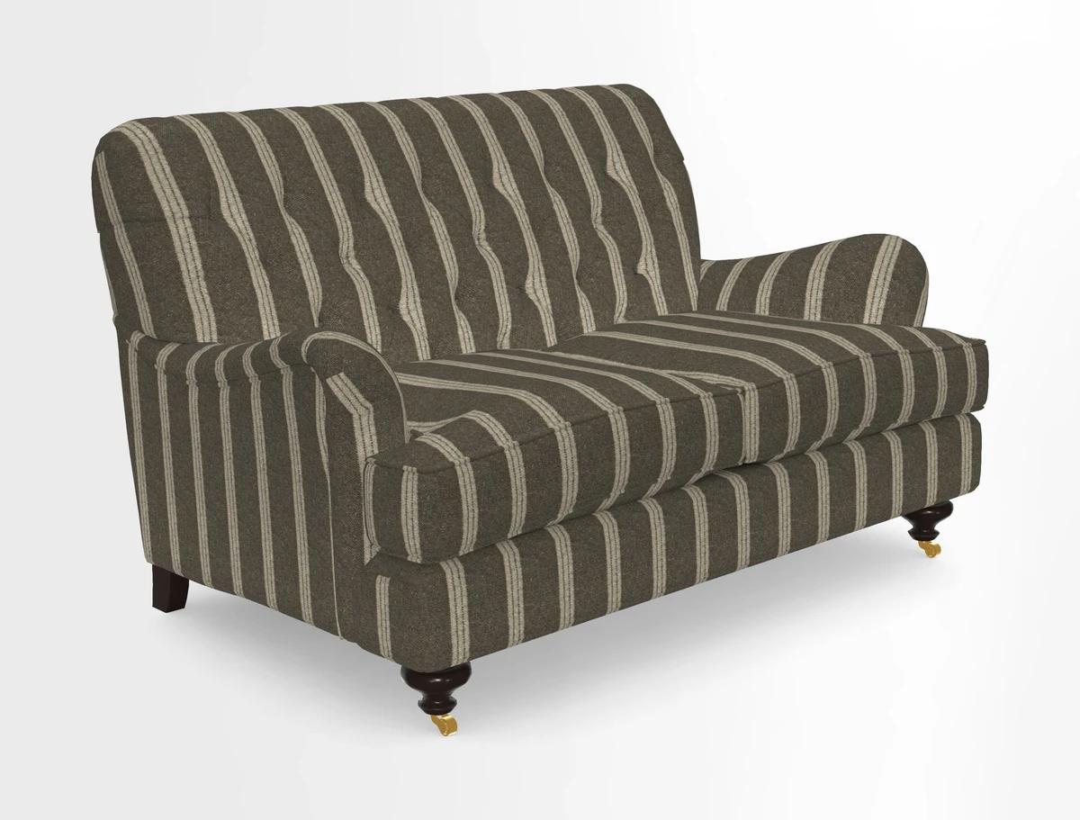 Chiddingfold 3 Seater Sofa in Omega Velvet Tawny Velvet and V&A Threads of India Regal Arabesque Flame with scatters in Sulawesi Splendour Jasper